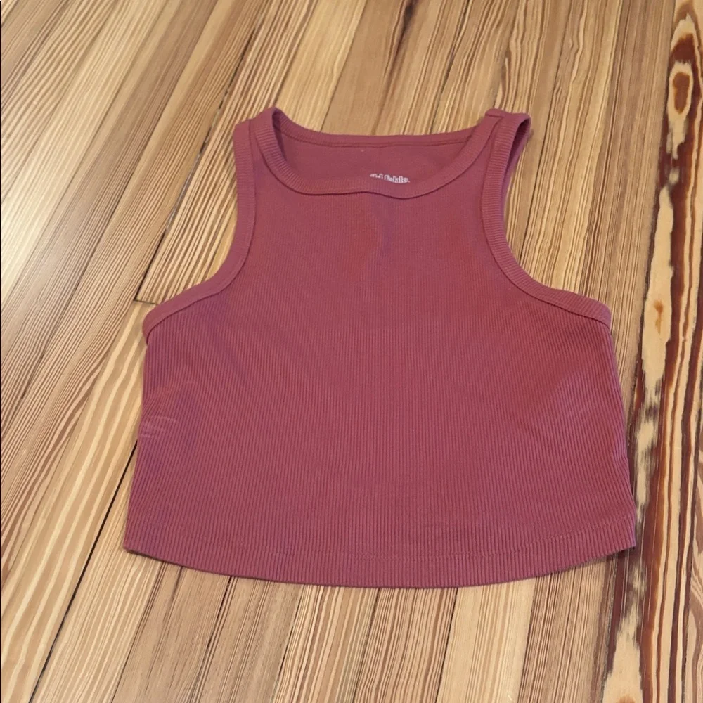 Maroon Ribbed Crop Top - Picture 1 of 1